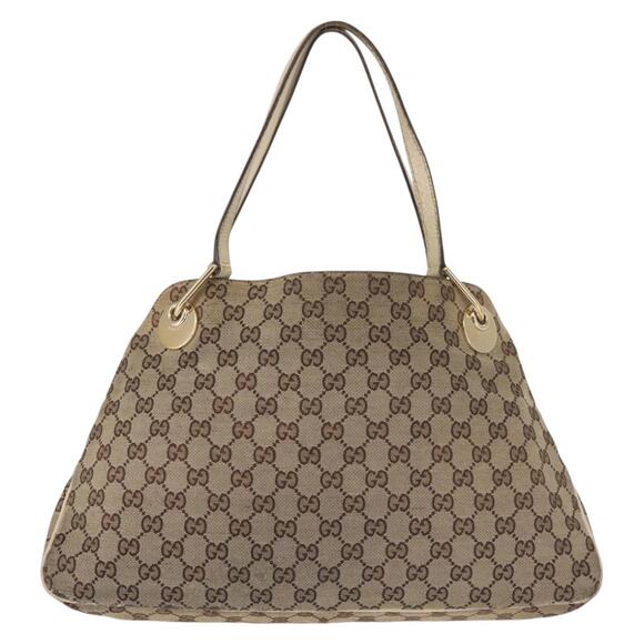 GUCCI GG Canvas Tote Bag Beige Gold - Picture 3 of 12